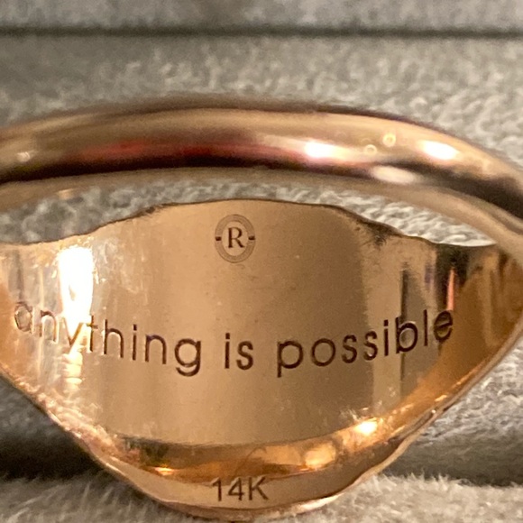 Ultra Rare 14k ROSE Gold Retrouvai Tiered Signet Ring! Flying pig, Sz 7.5, $1370 - Picture 4 of 10